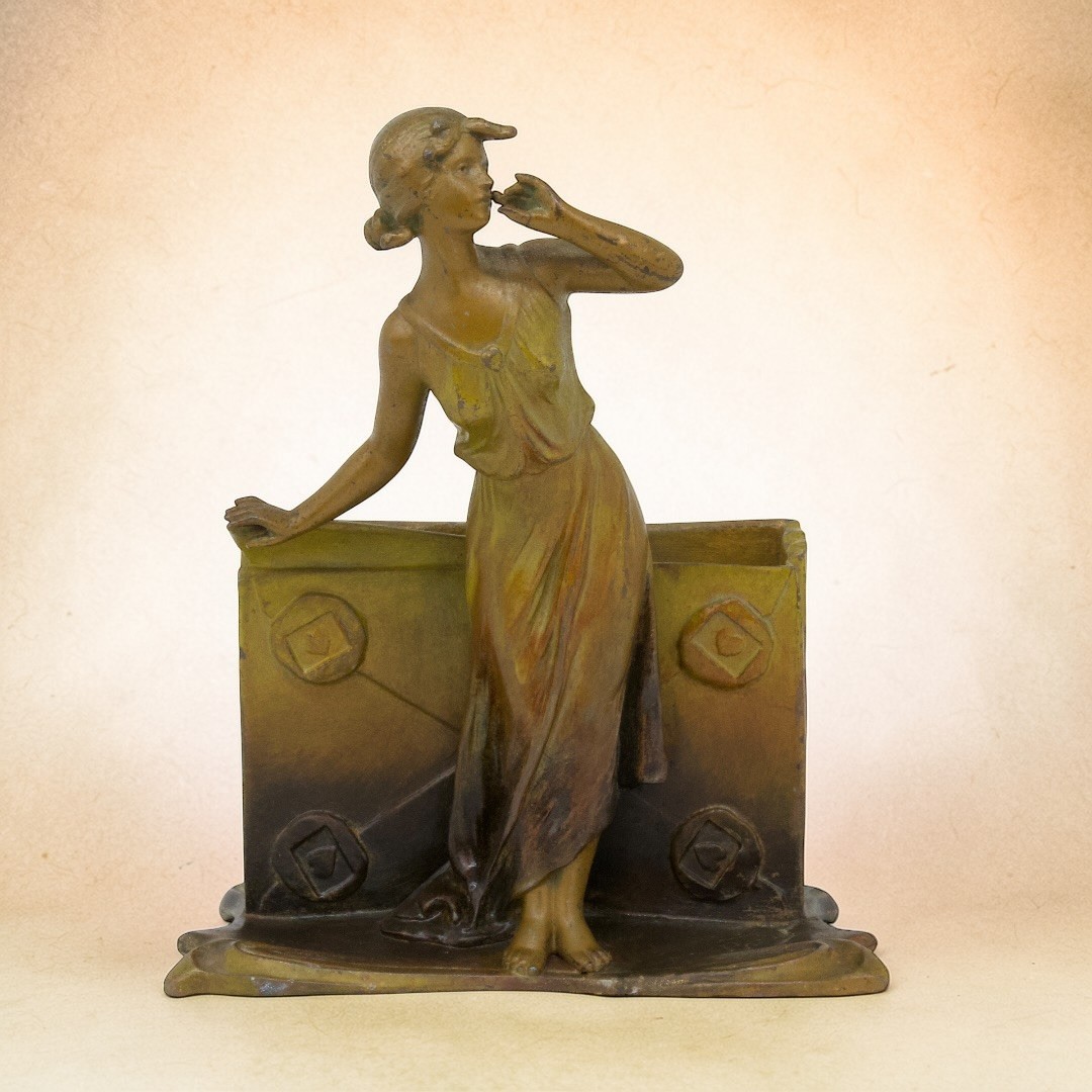 émile-joseph-nestor Carlier - Art Nouveau Ticket Holder - France, Late 19th Century